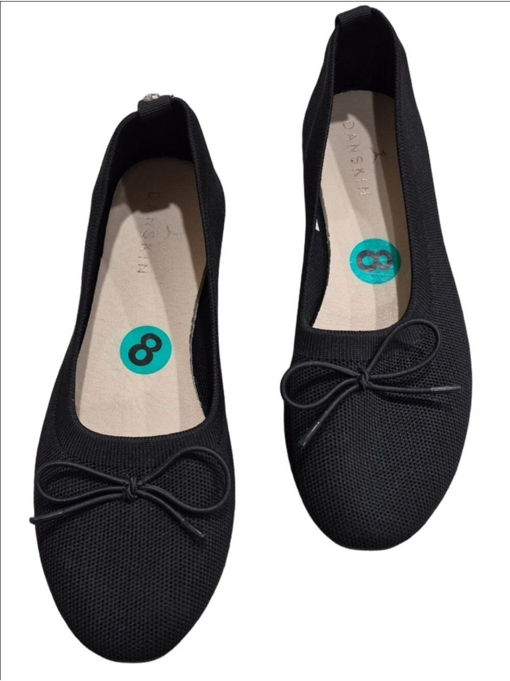Danskin Wonder Black Knit Ballet Flats Size 8 Vegan